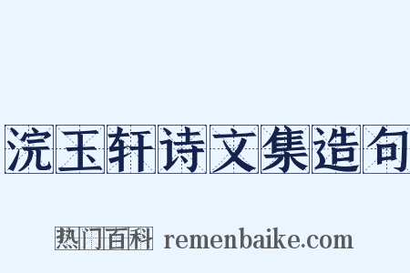 浣玉轩诗文集造句是什么意思的图片